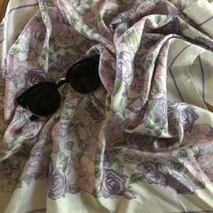 Vintage Silk Scarf | Pastel Rose Garden